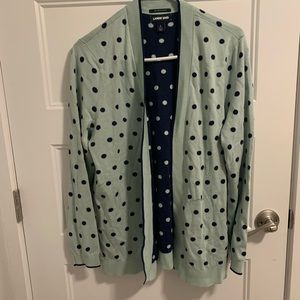 L-lands end polka dot Button up cardigan